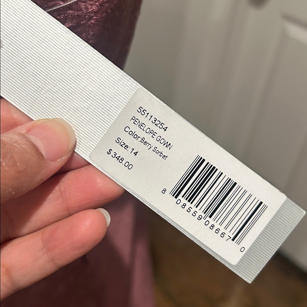 Kay Unger Penelope Gown Size 14 Berry Sorbet Jacquard A Line Formal Evening Dres - Picture 6 of 10